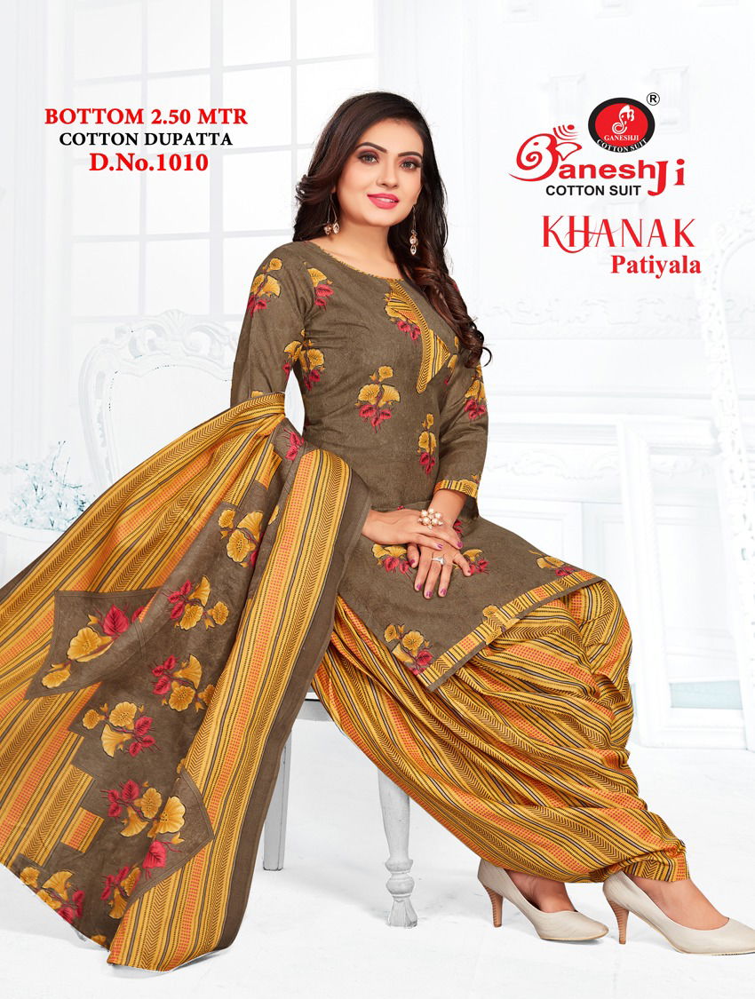 Ganeshji Khanak Patiyala 1 Daily Casual Wear Wholesale Dress Material Collection